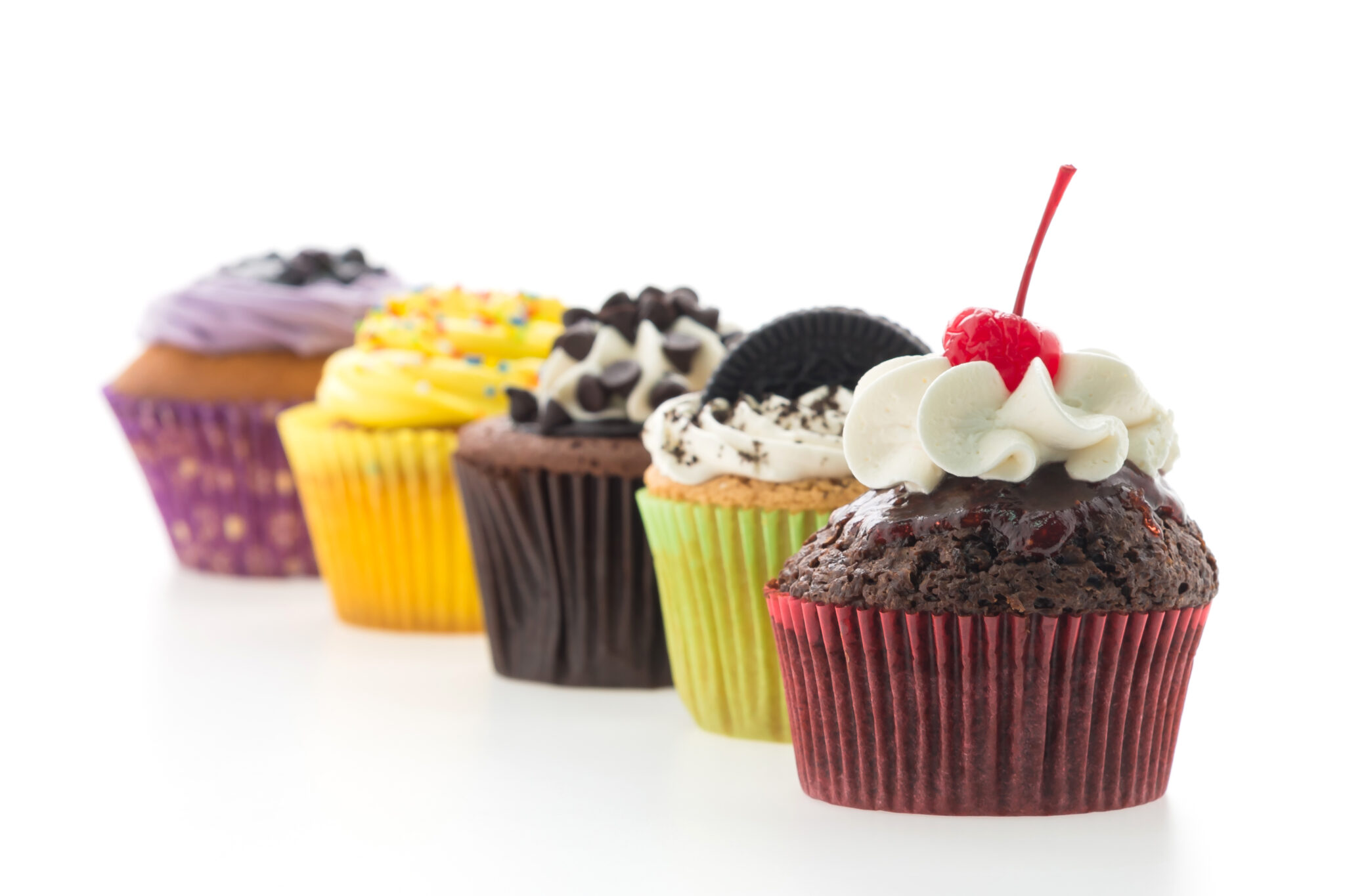 Cupcakes isolated on white background